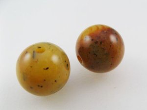 画像1: Vintage Faux Stone Marble Ball Beads 4個入り