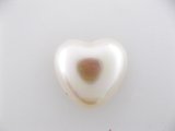 Vintage Plastic Pearl/AB Heart Cabochon 