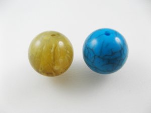 画像1: Vintage Plastic Unique Ball Beads 14mm
