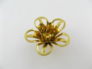 画像1: Brass Plate 3D Filigree Flower