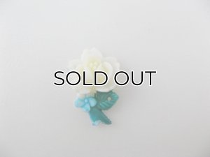 画像1: Ivory Stemmed Rose Vintage cabochon