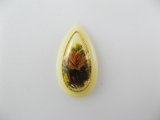 Vintage Plastic Ivory Flower Pear Cabochon