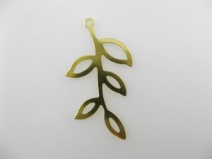 画像1: Brass Plate Leaves&Stem