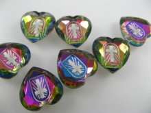 他の写真2: Brass+Cross Heart Glass Intaglio Pendant 