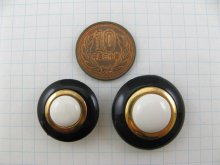 他の写真1: Vintage Plastic Black+Gold+Ivory Button