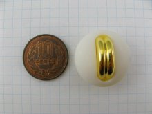 他の写真1: Vintage Plastic Gold Line Button (L)