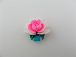 画像1: Vintage White+PK Rose Cabochon