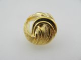 Plastic Knot Cavity Gold Button 