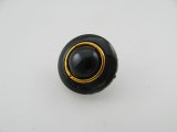 Plastic Small Black Goldline Button