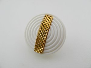 画像1: Plastic White+Gold Line Button 
