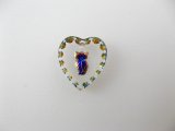 Tiny Owl Heart Glass Intaglio Pendant
