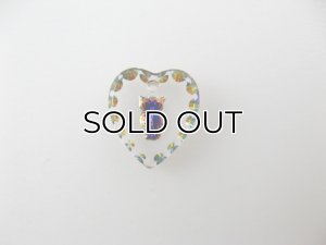画像1: Tiny Owl Heart Glass Intaglio Pendant