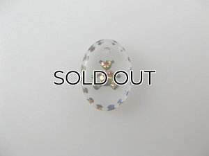 画像1: Small Teddy bear Oval Glass Intaglio Pendant