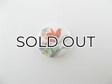 Vintage Porcelain Round Red flower Cabochon 