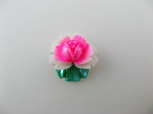 画像1: Vintage White+PK Rose Cabochon (S)
