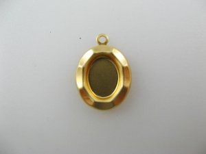 画像1: BRASS 凹-Edge Oval Setting 8x6mm