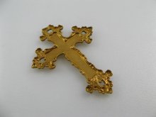 他の写真2: BRASS Decorated Filigree Cross (No loop)