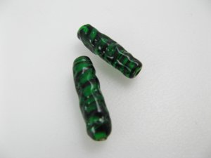 画像3: Vintage Glass Swirl Tube Beads 2本入り