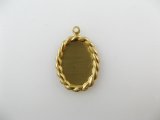 BRASS Rope-Edge Oval Setting 14x10mm