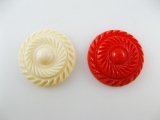 Vintage Acrylic Round+Line Button Style Cabochon