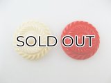 Vintage Acrylic Round+Line Button Style Cabochon