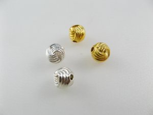 画像1: Platic Metal Knot Beads 6mm 2個いり