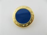Metal Round Royal-BL/Gold Button