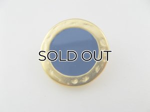画像1: Metal Round Royal-BL/Gold Button