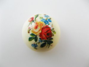 画像1: Vintage Plastic High-Dome Rose Cabochon【C】