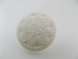 Plastic White Filigree Flower Button