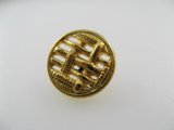 Metal Gold Basket Weave Button
