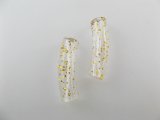 Acrylic Clear/GD-Glitter Pasta Beads 4個いり