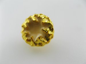 画像2: Vintage Plastic Gold Cream crater Button