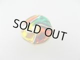 Vintage Plastic Gold Tricolor Button