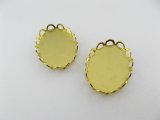 Brass Lace Edged Oval Setting 18x13 2個入り