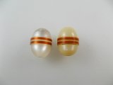 Vintage Lucite 2-Line Oval Beads 