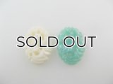 Vintage Plastic Carved Flower Cabochon