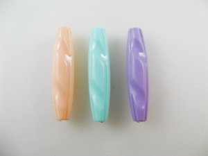 画像1: Vintgae Plastic Pastel Tube Beads