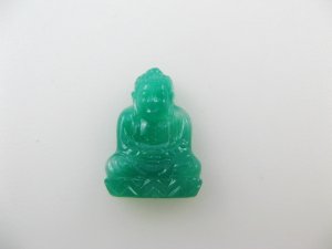 画像1: Vintage Glass Jade "Buddha" Cabochon【II】