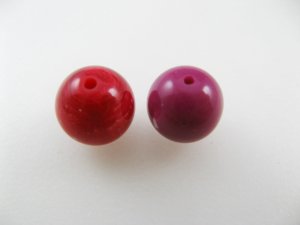 画像1: Vintage Plastic Stone Marble Ball Beads 4個入り