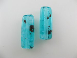 画像1: Vintage Clear Ice Confetti Rec-Tube Beads