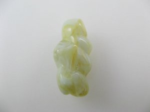 画像1: Vintage Plastic Warped Gold/Jade Beads