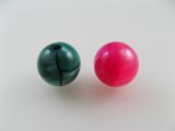 Vintage Plastic Faux MOP Marbled Ball Beads 4個入り