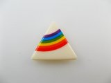 Vintage Plastic Rainbow+Triangle Cabochon