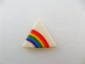 画像2: Vintage Plastic Rainbow+Triangle Cabochon