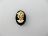 Vintage Plastic Black and Gold Cameo【14x10】
