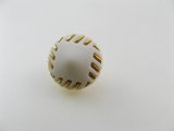 Plastic Gold+Mat White Dome Button(S)