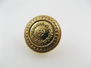 画像1: Plastic Round Gold Laurel Button