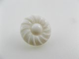 Plastic Round White Flower Button