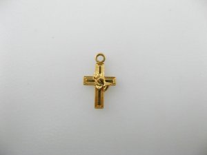 画像1: Brass Tiny Cross with Hand